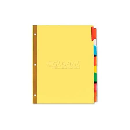 Universal One Extended Insert Indexes Assorted Color 8-Tab, Letter, Buff, 6 Sets/Box UNV21876***